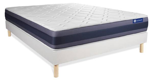 Bettgestell und Matratze Actimemo morph Braun - Weiß - 220 x 180 cm