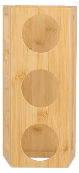 3er Flaschenhalter aus Bambus Braun - Holzverbundwerkstoff - 29 x 13 x 14 cm
