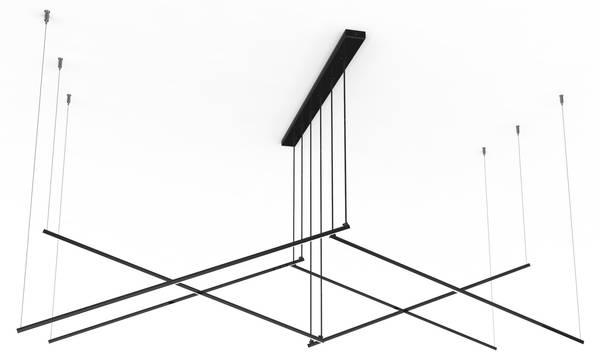 Pendelleuchte Storm 6X Hochglanz Schwarz