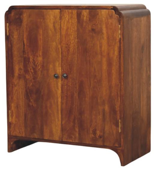 Kast Newton bruin - mango - messing - 70 x 80 x 35 cm