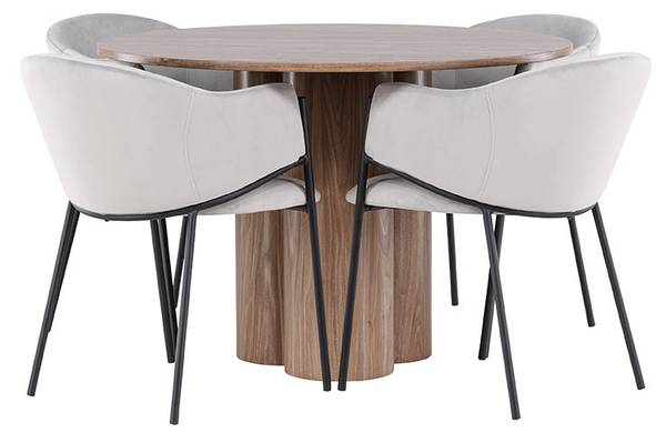 Essgruppe Olivia 5-teilig Braun - Polyester - Webstoff - 110 x 75 x 110 cm
