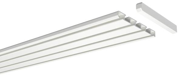 Gardinenschiene 4-Lauf Slimline 2-teilig Breite: 240 cm