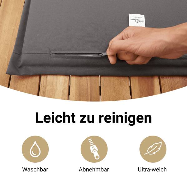 Garten-Lounge-Set (5-teilig) 3254827 Grau - Polyester - Stahl - 55 x 69 x 62 cm