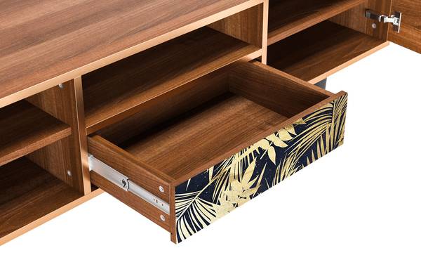 TV-Lowboard T6 Walnuss Schwarz - Holzwerkstoff - 170 x 59 x 41 cm
