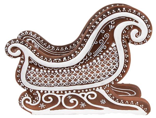 Kerstdecoratie Beeld Slee Xmas&Abriel bruin - kunststof - 12 x 15 x 20 cm