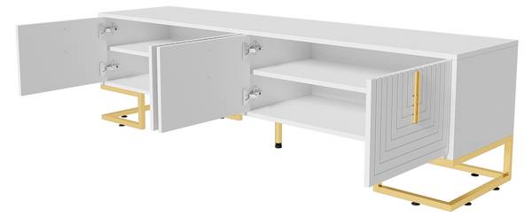 TV Lowboard Squamul Weiß - Holzwerkstoff - 40 x 46 x 170 cm