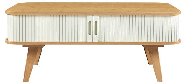 Couchtisch Tysvær Weiß - Bambus - Holzwerkstoff - 100 x 40 x 50 cm