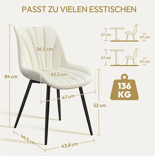 Esszimmerstuhl ARK04 2er Set Beige