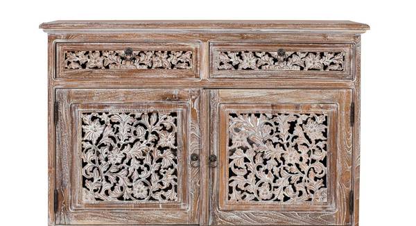 Sideboard 2332 Weiß - Massivholz - 41 x 80 x 100 cm