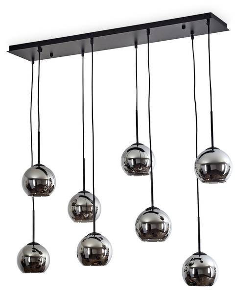 Deckenleuchte Cesaro Grau - Silber - Aluminium - Klarglas - 20 x 138 x 100 cm