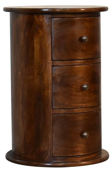 Kommode Trommel Braun - Mango - Messing - 40 x 58 x 40 cm