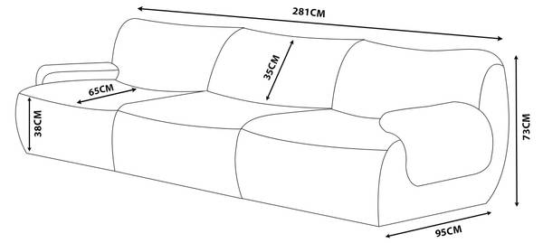 3-zits bank sofaTIME crèmekleurig