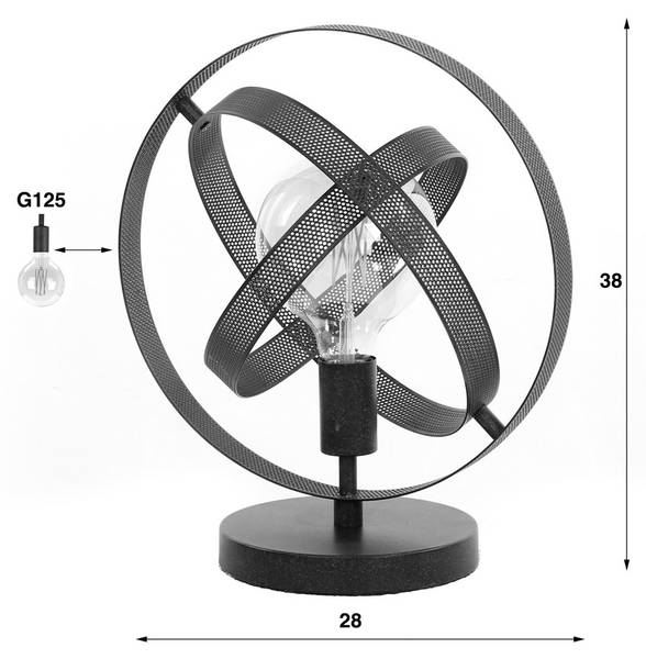 Tischlampe DILLY Schwarz - Metall - 32 x 38 x 28 cm