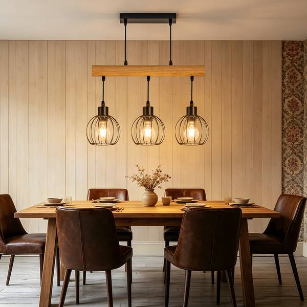 Hanglamp Edith Ⅲ zwart - metaal - 25 x 160 x 50 cm