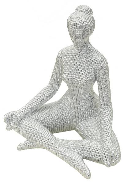 Skulptur Zen Pearl Yoga Grau - Kunststoff - 21 x 23 x 16 cm
