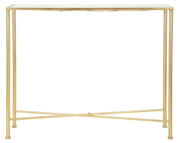 Konsolentisch Butterflies Glass Gold - Metall - 100 x 80 x 35 cm