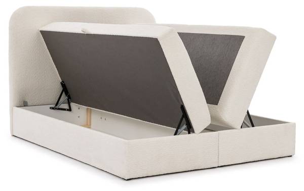 Boxspringbett BINETA Creme - Breite: 184 cm