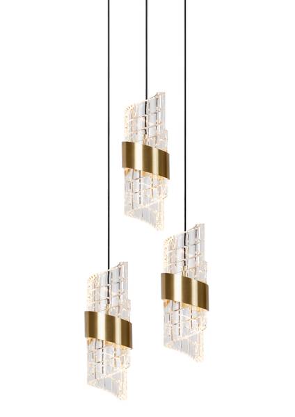 Suspension KLIGANDE Laiton - Laiton mat - Transparent