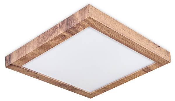 Deckenleuchte Valdazzo Weiß - Holzwerkstoff - Metall - 35 x 6 x 35 cm