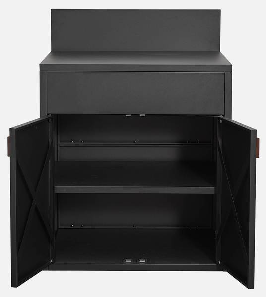 Outdoor-Küche Thira Schwarz - Metall - 62 x 110 x 80 cm