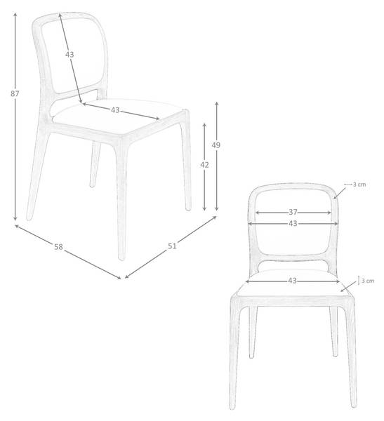 Stuhl 4169 Weiß - Kunstleder - Polyester PVC - Kunstharz - Vinyl - 51 x 87 x 58 cm