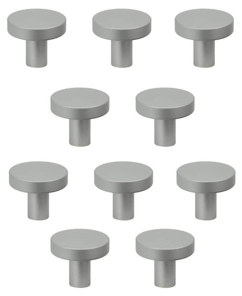 Möbelknöpfe Nordic 10er-Set Silber - Metall - 3 x 3 x 3 cm