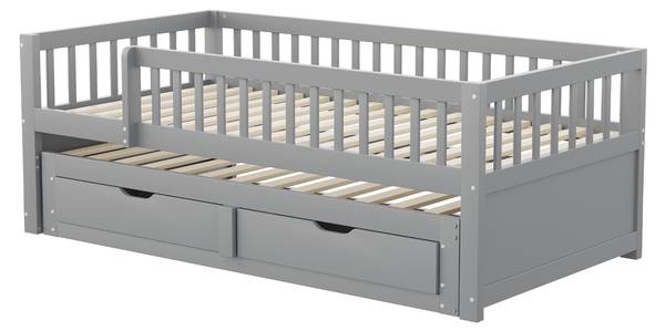 Kinderbett Dioscuri Ⅰ Grau - Breite: 95 cm