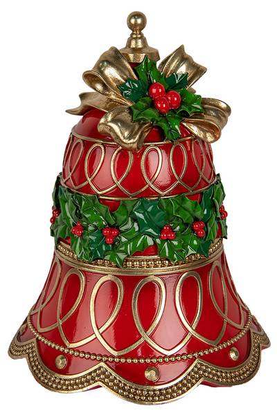 Kerstdecoratie Beeld Bel Xmas&Alvin rood - kunststof - 32 x 41 x 32 cm