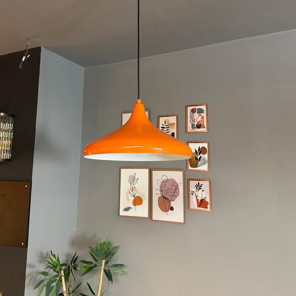 Pendelleuchte Orin Orange - Metall - 35 x 15 x 35 cm