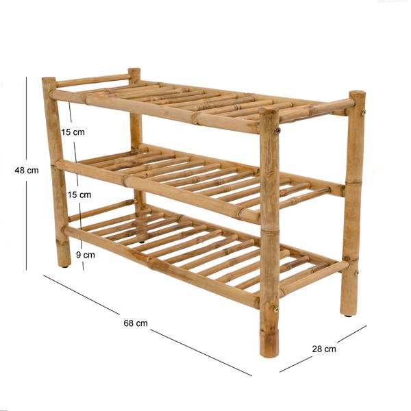 Schuhschrank BANDUNG Braun - Massivholz - 68 x 49 x 28 cm