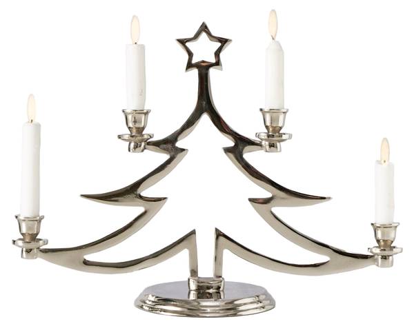Kerzenständer SilverTree Advent Silber - Metall - 17 x 35 x 47 cm