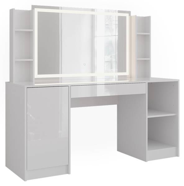 Schminktisch Sherry 57650 4er set Weiß - Holzwerkstoff - 159 x 76 x 51 cm