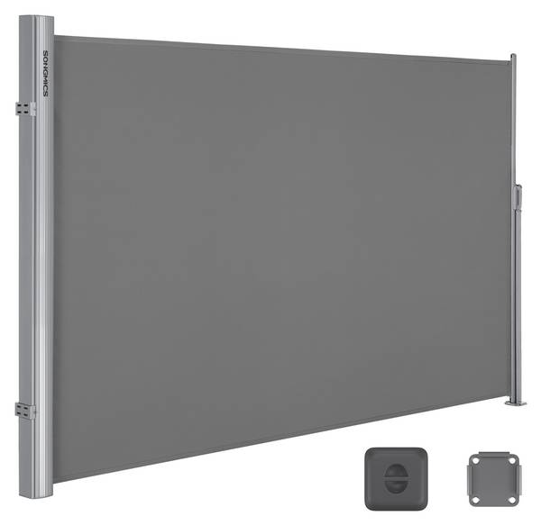 Seitenmarkise Summer Grau - Metall - 400 x 160 x 9 cm