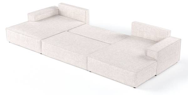 Wohnlandschaft NUBO mit Schlaffunktion Hellbeige