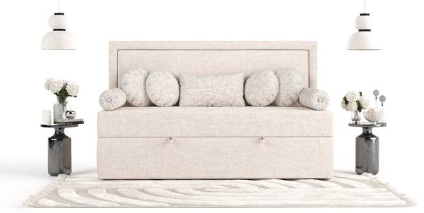 Boxspringbett Luvi Beige - H3 - Tiefe: 90 cm