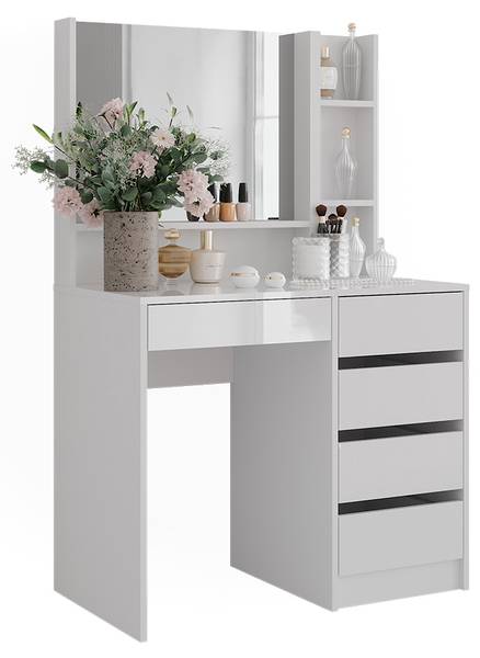 Schminktisch Sherry 57702 3er set Weiß - Holzwerkstoff - 90 x 76 x 51 cm