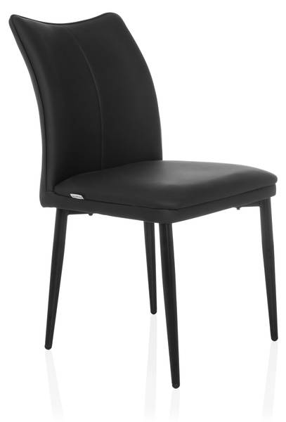 Esszimmerstuhl VISETO Schwarz - Flachgewebe - Polyester - Kunstleder - 61 x 87 x 47 cm