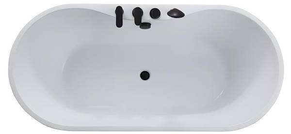 Freistehende Badewanne STEPONA Weiß - Naturfaser - 150 x 58 x 75 cm