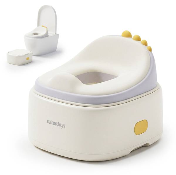 Töpfchen 4-in-1 Dino mit Deckel Creme - Grau