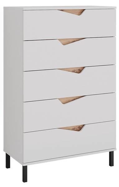 Kommode Marelle 57845 Asteiche Dekor - Reinweiß