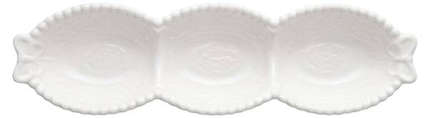 Schüssel mit 3 Fächern 81923 Weiß - Keramik - 7 x 3 x 25 cm
