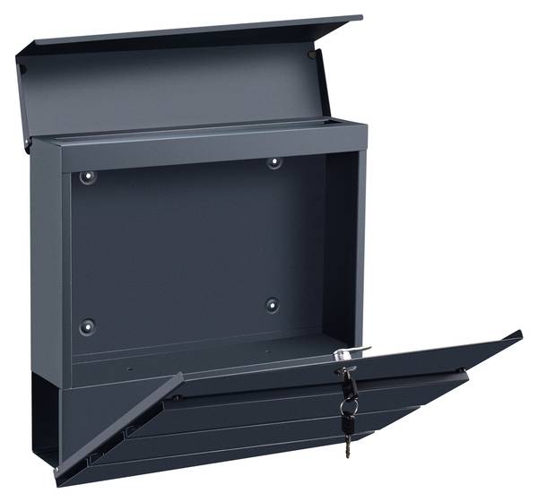 Briefkasten Achtrup Grau - Metall - 37 x 37 x 11 cm