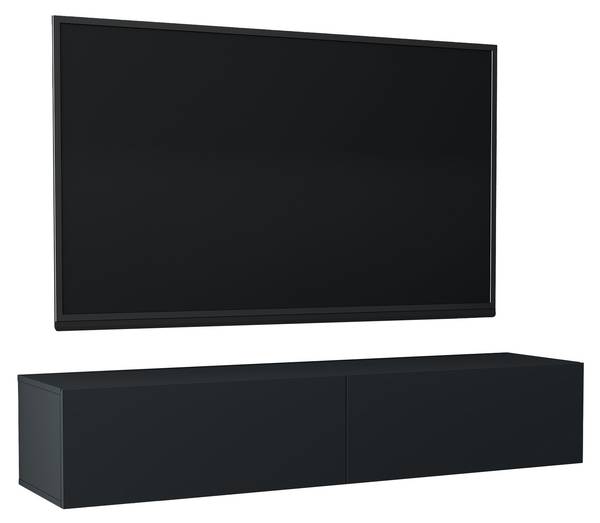 TV Lowboard TV Schrank Fernsehschrank02 Schwarz - Tiefe: 100 cm