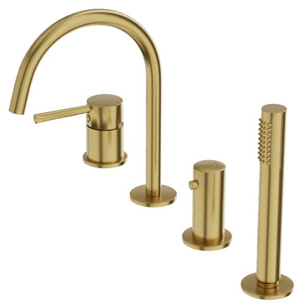 4-Loch-Wannenarmatur Orion Gold - Metall - 50 x 22 x 20 cm