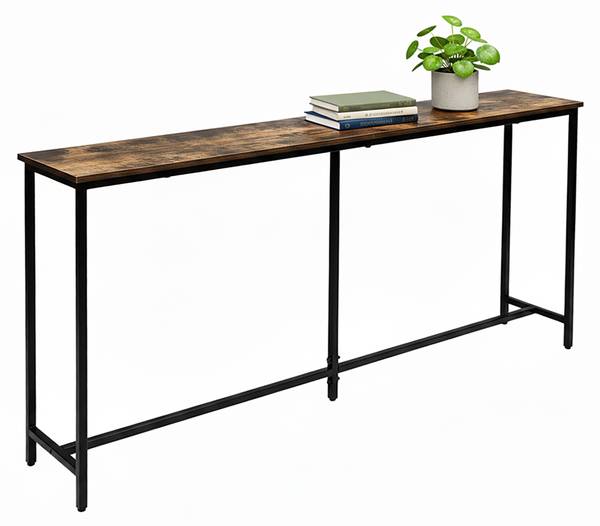 Breiter Konsolentisch Industrial Design Schwarz - Braun - Eisen - 160 x 81 x 20 cm
