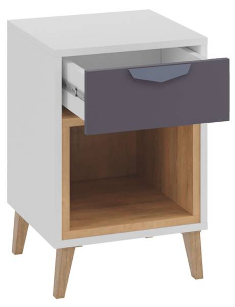 Nachttisch Joker 11 Weiß - Holzwerkstoff - 41 x 58 x 40 cm