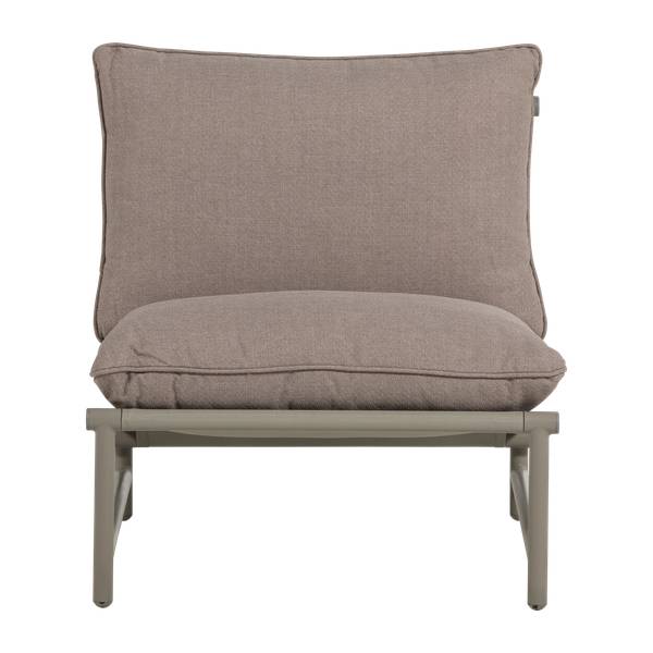 Fauteuil de jardin ELVO Gris - Tissu structuré - Microfibre - Polypropylène - 82 x 75 x 75 cm