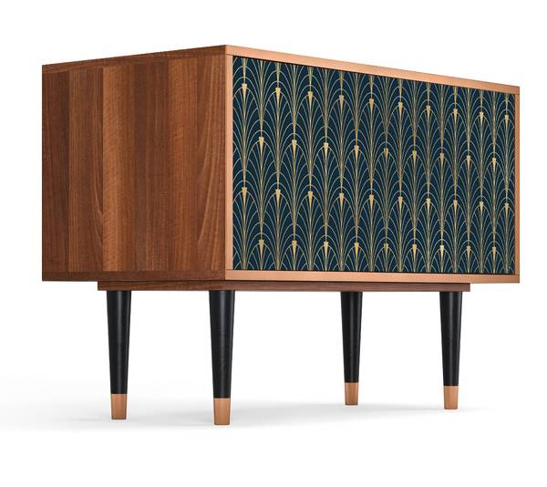 Sideboard S1 Walnuss Schwarz - Holzwerkstoff - 94 x 94 x 48 cm