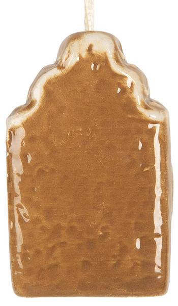 Kersthanger Huis CH632338 bruin - keramiek - 4 x 6 x 4 cm