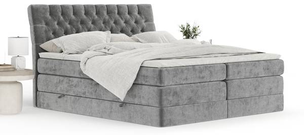 Boxspringbett Seraphine Grau - Liegefläche Breite: 140 cm